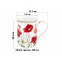 Кружка 400 мл 11,5*7,5*10,5 cм "Маки" NEW BONE CHINA
Состав: Фарфор