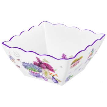Салатник 16*16*8 см 1 л "Лаванда" квадрат глубокий, фарфор NEW BONE CHINA
Состав: