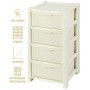 Комод 4-х секционный 39*39*82,5 см "Виола" слоновая кость (модель 338)