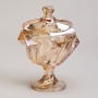 БЛЮДО С КРЫШКОЙ НА НОЖКЕ "BOHEMA" AMBER ДИАМЕТР=11,5 СМ ВЫСОТА=16,5 СМ
