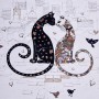 ДОРОЖКА "ПАРИЖСКИЕ КОТЫ",40Х146СМ, БЕЛЫЙ,100% ХЛОПОК,ТВИЛ